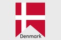 Danish flag icon, Denmark country flag vector illustration